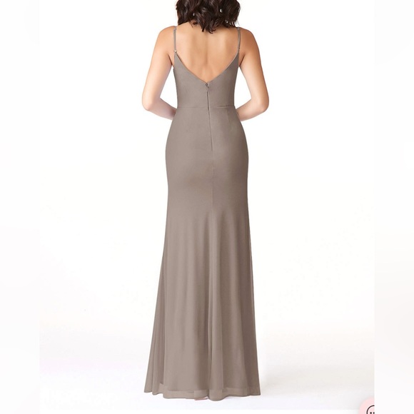 Azazie Deandra Taupe Bridesmaid Dress - Picture 4 of 16